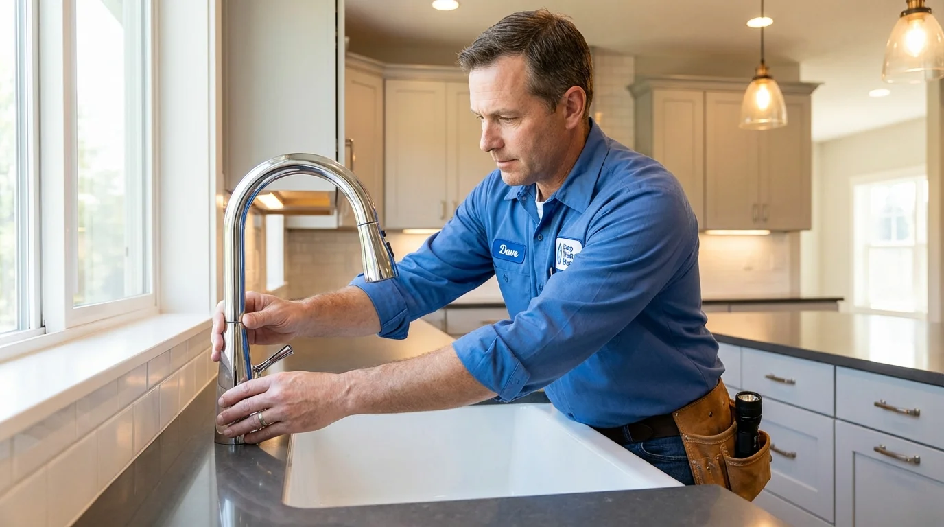 Kitchen faucet installation by Johns Plumbing LLC in Bethalto